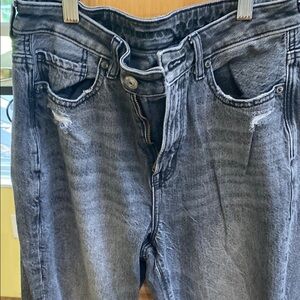 Women's Distressed Gray Jeans